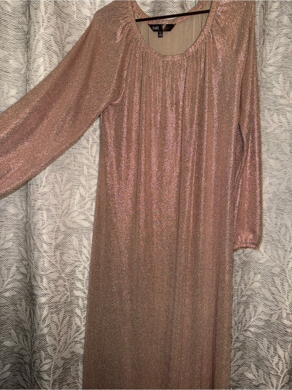 LuLaRoe Rose Gold Metallic Long Sleeve Chemise
